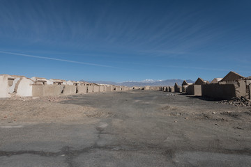 view of the ruins of the abandoned oil town, Lenghu, China