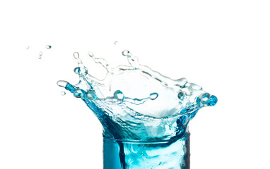 Water spreading on a white background The concept of refreshing