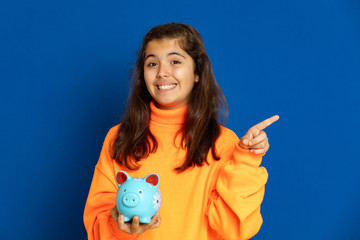 Preteen girl with yellow jersey