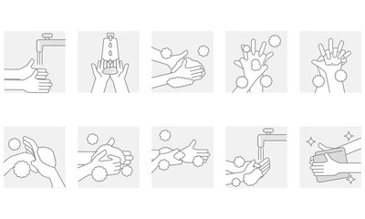 Fototapeta na wymiar wash clean hands to protect yourself from covid-19 corona virus　手洗い　コロナウィルス