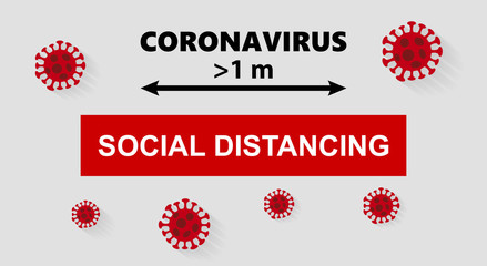 Keep maintenance social distancing. Stop Corona virus disease 2019 pandemic COVID-19, 2019-nCoV. Concept of stop Novel coronavirus outbreak on planet