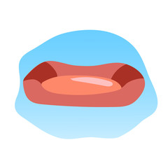 Dog and cat daycare . Pets accessories. Concept for pet store. Cozy house, cuddly condo pet bed. Vector illustration isolated on white background.