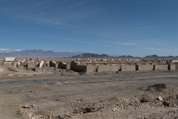 view of the ruins of the abandoned oil town, Lenghu, China