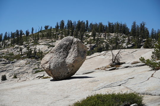 Stable rock at Olmsted Point, CA, USA
