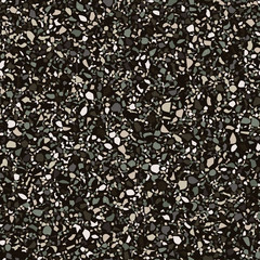 Vector surface texture of granite, concrete, mosaic tile, pebbles, quartz shape. Flooring venetian terrazzo seamless pattern. Natural realistic stone imitation, marble confetti background.