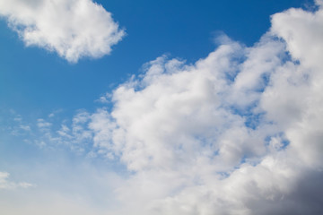 white clouds in blue sky natural background