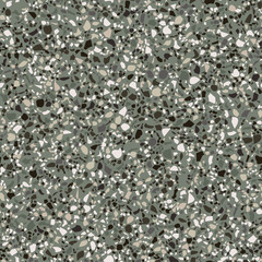 Vector surface texture of granite, concrete, mosaic tile, pebbles, quartz shape. Flooring venetian terrazzo seamless pattern. Natural realistic stone imitation, marble confetti background.