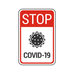 Stop COVID-19 icon. Forbidden symbol modern, simple, vector, icon for website design, mobile app, ui. Vector Illustration