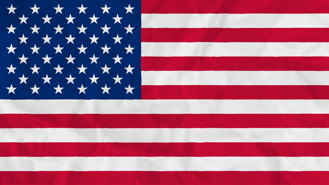 The American (USA) national flag with a subtle creased fabric texture
