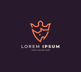 king rhino logo design vector template © THE BATTOYART