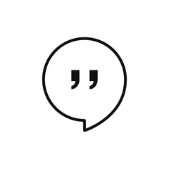 single icon of a quotes with outline style design