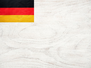 German Flag. Beautiful greeting card. Close-up, view from above. National holiday concept. Congratulations for family, relatives, friends and colleagues