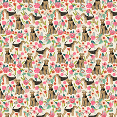 Airedale Terrier Dog Pattern Fabric