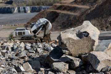 in an big quarry outdoors