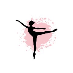 Ballerina icon isolated on white background