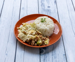 Rice with Pork and Chinese Cabbage 