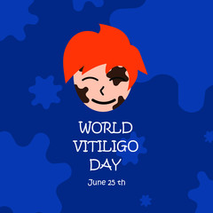 Classic blue World vitiligo day vector template. Design for celebration, greeting cards or print.