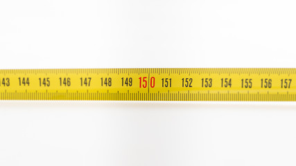 Measure meter shows 150 centimeter the recommanded social distance during the covid-19 crisis