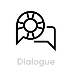 Dialogue help support icon. Editable Vector Stroke.