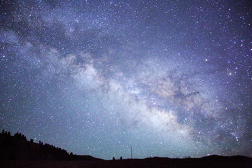 Night Milky way and Starry sky in remote Colorado 
