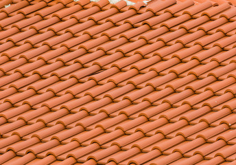 Red shingles on a rooftop.