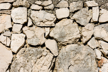 Fence made out of rocks.