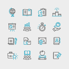 vector icons of school subjects