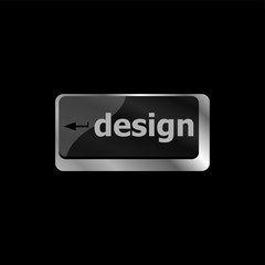 design word on computer keyboard keys button