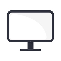 Computer monitor icon in flat style isolated on white background.