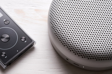 Bluetooth speaker and MP3 player. Detail.