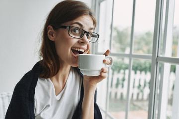 young businesswoman drinking coffee