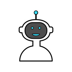 Bot outline vector icon on white background