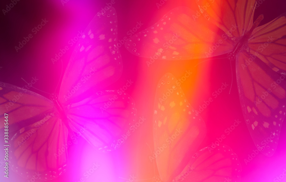 Aufkleber gradient colored background with highlights with butterfly