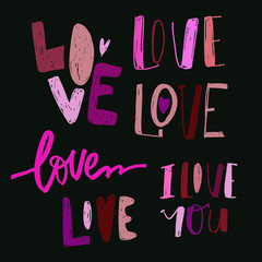 Love. Hand lettering illustration for your design