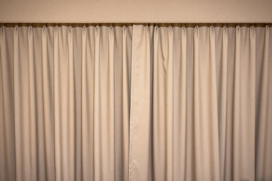 Closed Brown Velvet Curtain Wavy