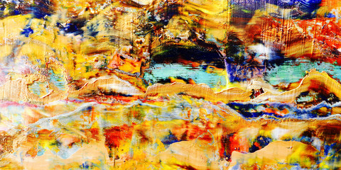 Colorful abstract background wallpaper. Modern motif visual art.  Mixtures of oil paint. Trendy...