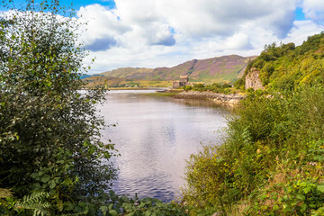 Fototapeta na wymiar Eilean Donan Castle over the Loch Duich in the Scottish Highlands, UK