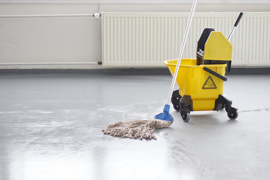 Mop And Bucket, Janitorial Service.