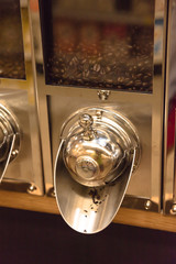 Coffee bean dispenser silo for bulk selling at high-end grocery store in Texas, America