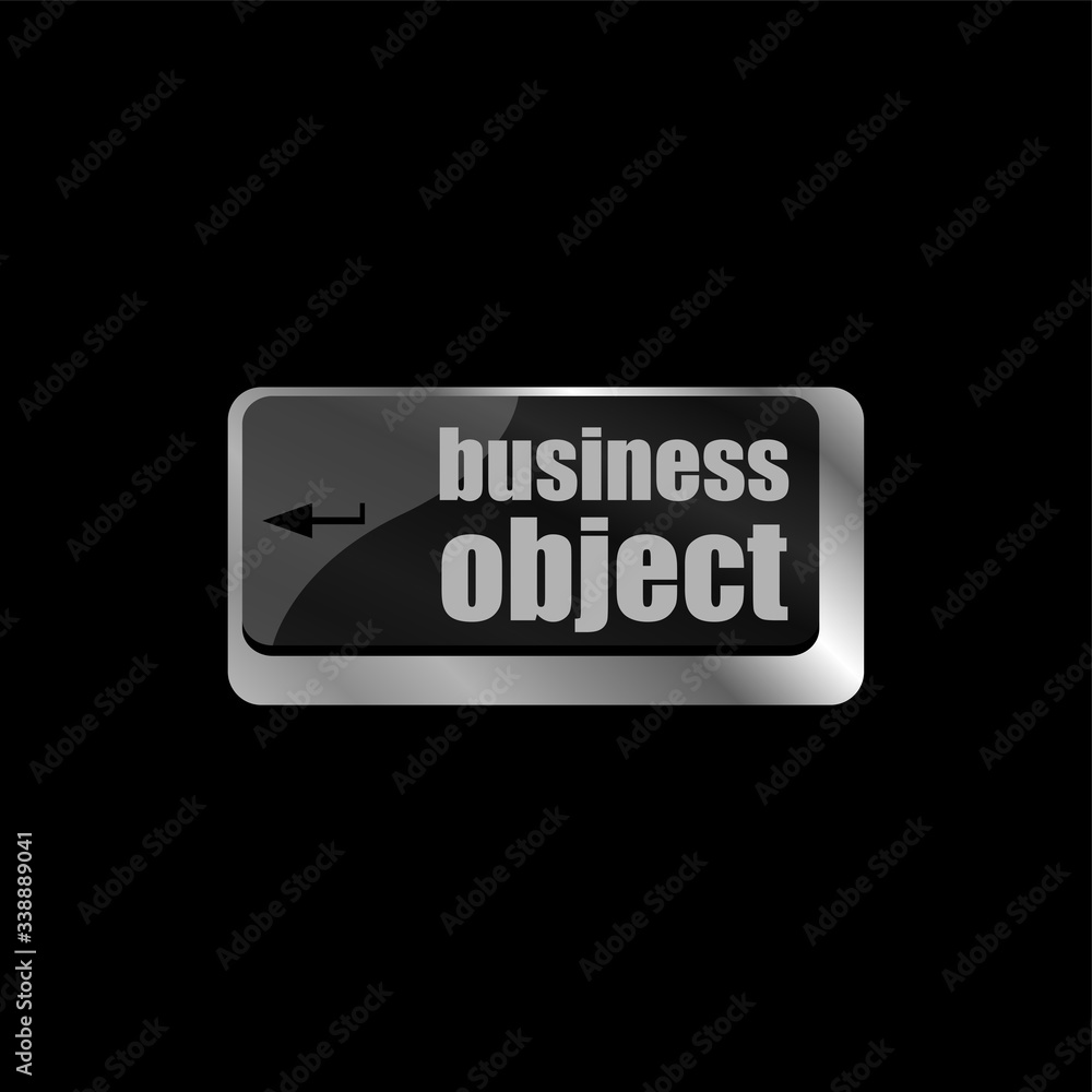 Poster business object - social concepts on computer keyboard, business concept