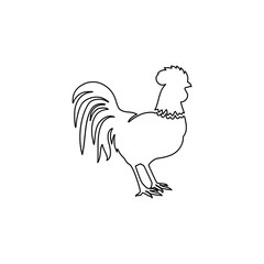 Rooster line icon isolated on white background