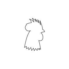 Naklejka premium Rooster line icon isolated on white background