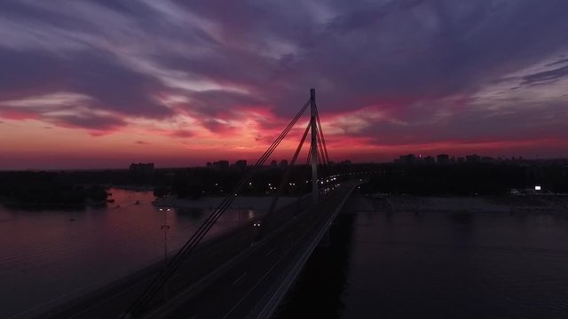 sunset over the harbor
