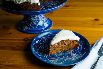Applesauce cake with honey cream cheese frosting