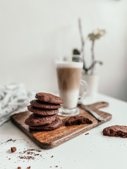 coffee and chocolate biscuits