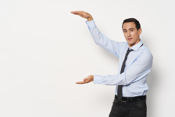 young businessman presenting something