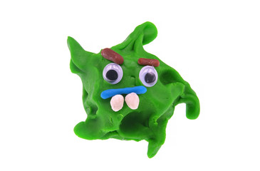 corona virus toy isolated on white background