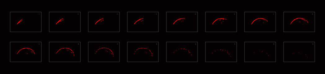 Sprite sheet of fire or lava effect. Animation for game, cartoon, motion or something else.
