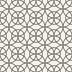 Vector seamless pattern. Repeating abstract background. Black and white geometric lattice design. Modern stylish texture.