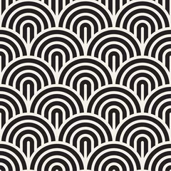 Vector seamless pattern. Concentric bold circles. Geometric striped ornament. Round lines stylish background.
